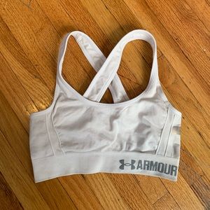 Under armor White Compression Sports Bra Womens size S